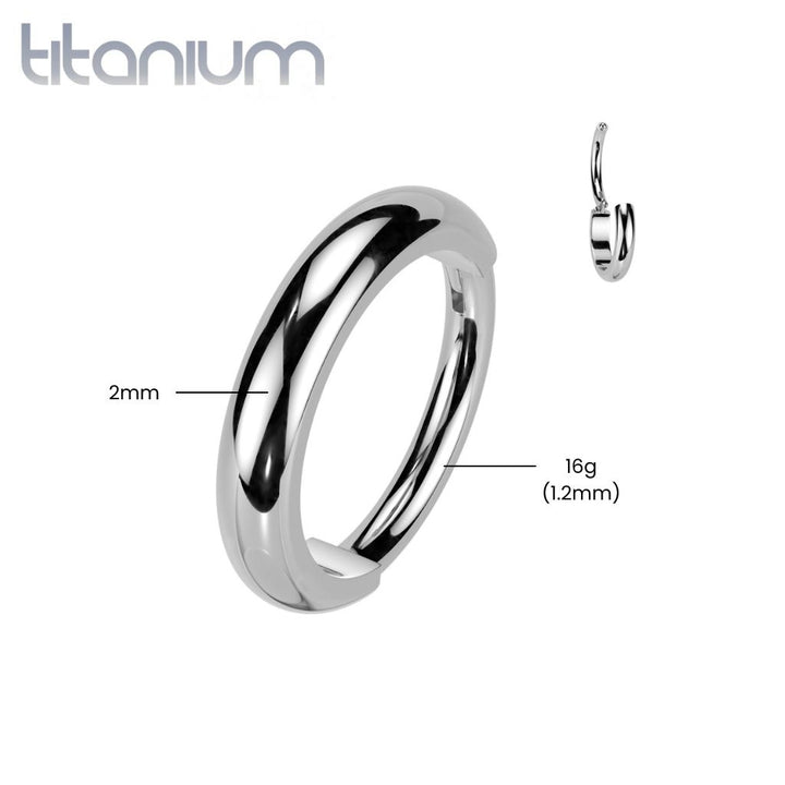 Implant Grade Titanium Thick Hinged Helix Cartilage Clicker Hoop - Pierced Universe
