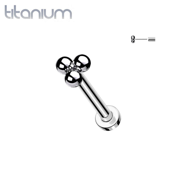Implant Grade Titanium Threadless Push In Tragus/Cartilage Trillium Labret Stud - Pierced Universe