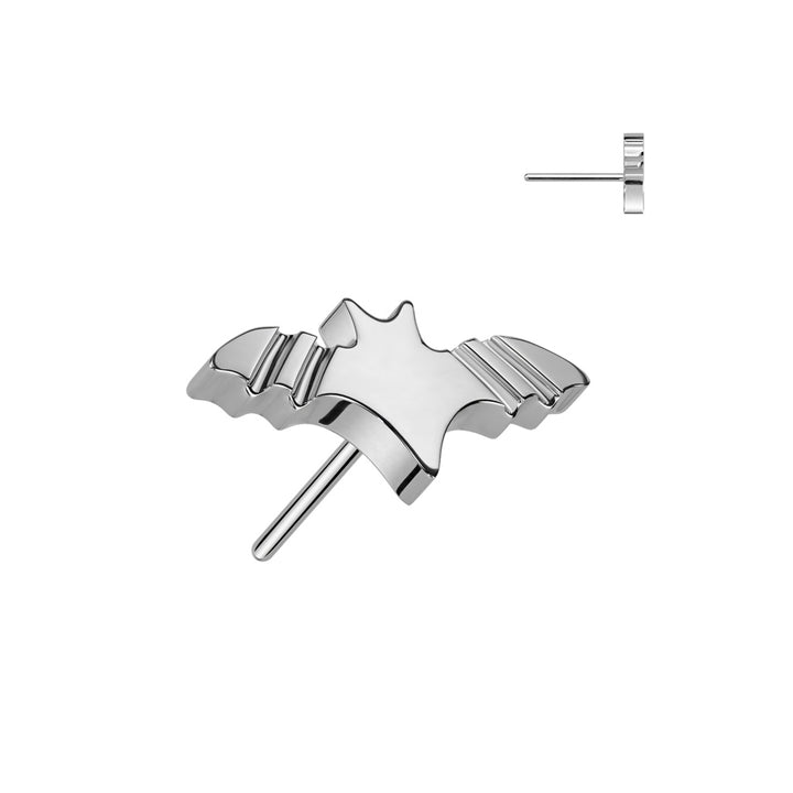 Implant Grade Titanium Winged Flying Bat Push In Threadless Labret With Flat Back - Pierced Universe