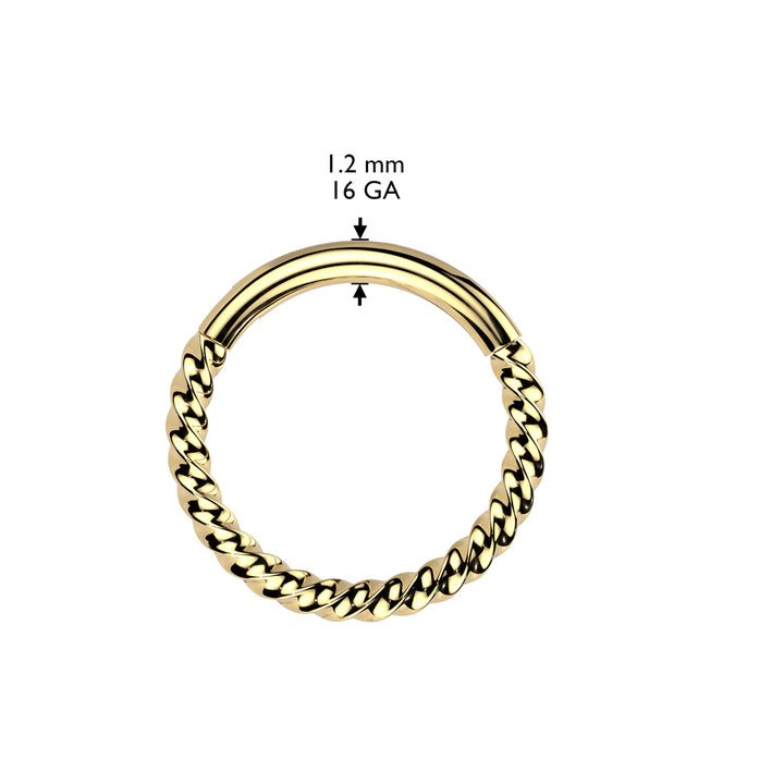 Implant Grade Titanium Braided Twisted Hinged Clicker Hoop - Pierced Universe