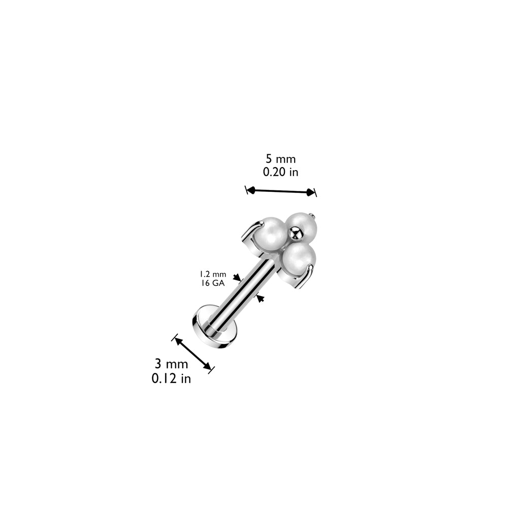 Trillium Inlay Implant Grade Titanium White Pearl Trillium Internally Threaded Flat B ...