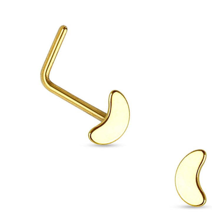 316L Surgical Steel Half Moon L Shape Nose Ring Pin - Pierced Universe