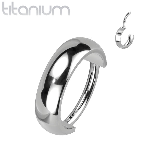 High Polished Implant Grade Titanium Clicker Hinged Hoop - Pierced Universe