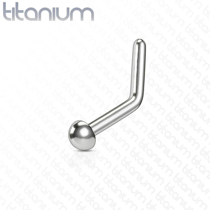 Implant Grade Titanium L Shape Ball, Spike, Dome Nose Stud - Pierced Universe